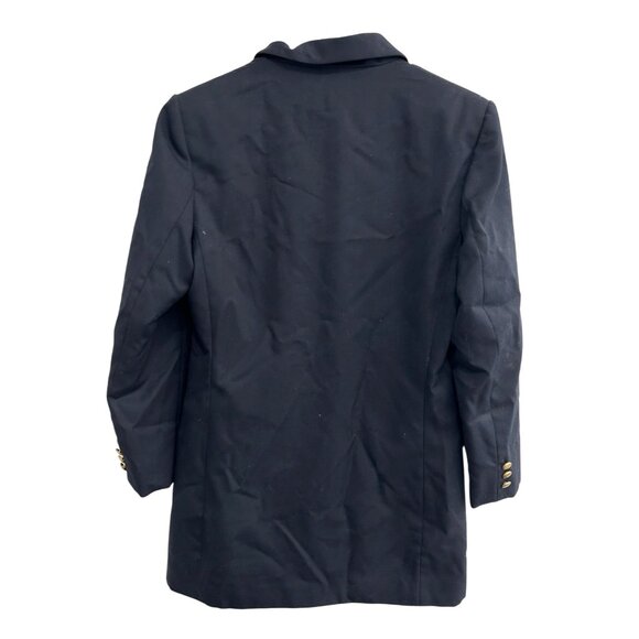 Vintage Marks & Spencer Navy Blazer With Gold Buttons Womens Long Fit Size 10 - Picture 2 of 8